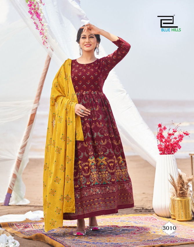 Blue Hills Walkway Dupatta Edition 3 Festive Wear Rayon Printed Kurtis Collection